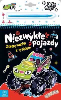 Niezwykłe pojazdy. Zdrapywanka z rysikiem. Autor: Opracowanie zbiorowe. SmakLiter.pl Okładka książki Niezwykłe pojazdy. Zdrapywanka z rysikiem