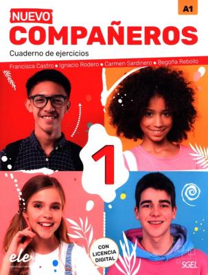 Nuevo Compañeros 1 - Cuaderno de ejercicios. Autor: Castro Viúdez Francisca, Díez Ignacio Rodero, Sardinero Francos Carmen, Rebollo Begona. SmakLiter.pl Okładka książki Nuevo Compañeros 1 - Cuaderno de ejercicios