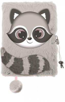Opakowanie Pamiętnik z kłódką 3D włochacz A5 96k RACCOON