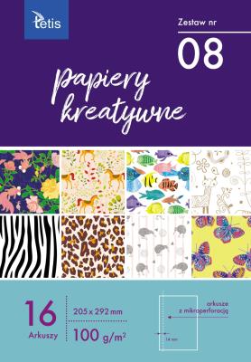 Opakowanie Papiery kreatywne A4 16 kartek nr 08 KB030-08