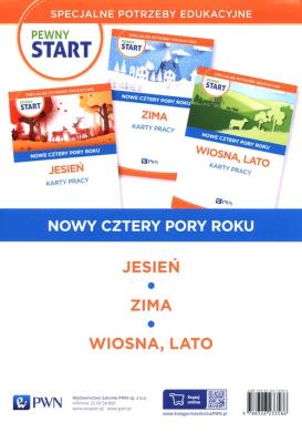 Pewny start Nowe cztery pory roku Jesień Zima Wiosna, lato Karty pracy Pakiet. Wydawca: Wydawnictwo Szkolne PWN. SmakLiter.pl Opakowanie Pewny start Nowe cztery pory roku Jesień Zima Wiosna, lato Karty pracy Pakiet
