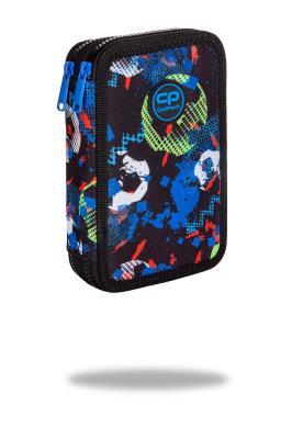 Opakowanie Piórnik Coolpack podwójny z wyposażeniem JUMPER 3 FOOTBALL BLUE