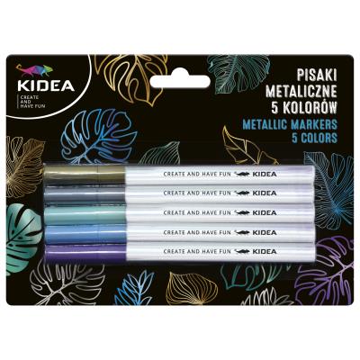 Pisaki metaliczne 5 kolorów KIDEA. Wydawca: Derform. SmakLiter.pl Opakowanie Pisaki metaliczne 5 kolorów KIDEA