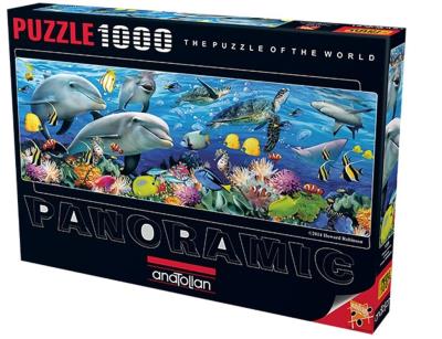 Puzzle 1000 Panorama Podmorskie życie. Wydawca: Anatolian. SmakLiter.pl Opakowanie Puzzle 1000 Panorama Podmorskie życie