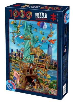 Opakowanie Puzzle 1000 Szaleństwo budowa Statuły Wolności NY