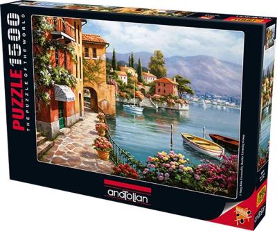 Puzzle 1500 Wille nad jeziorem. Wydawca: Anatolian. SmakLiter.pl Opakowanie Puzzle 1500 Wille nad jeziorem