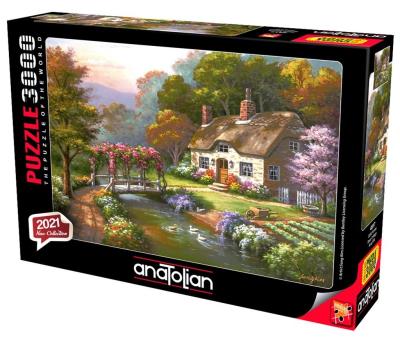 Puzzle 3000 Chata z pięknym ogrodem. Wydawca: Anatolian. SmakLiter.pl Opakowanie Puzzle 3000 Chata z pięknym ogrodem