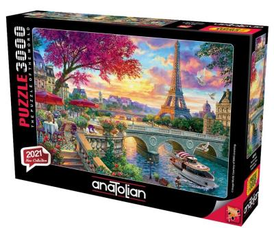 Puzzle 3000 Paryż, Kawiarnia nad Sekwaną. Wydawca: Anatolian. SmakLiter.pl Opakowanie Puzzle 3000 Paryż, Kawiarnia nad Sekwaną