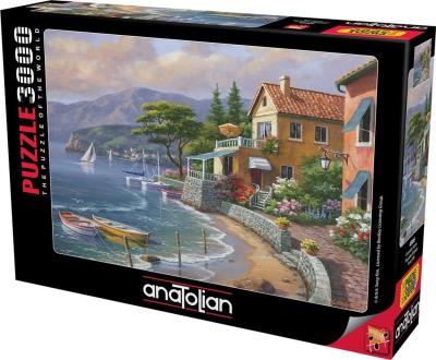 Puzzle 3000 Wille nad jeziorem. Wydawca: Anatolian. SmakLiter.pl Opakowanie Puzzle 3000 Wille nad jeziorem