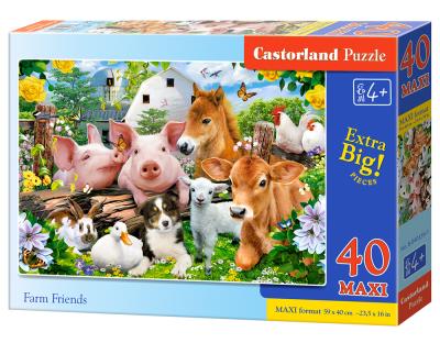 Puzzle 40 maxi farm friends. Wydawca: CASTOR. SmakLiter.pl Opakowanie Puzzle 40 maxi farm friends