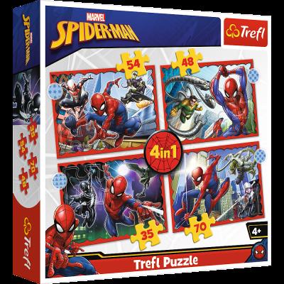 Opakowanie Puzzle 4w1 Bohaterski SpiderMan 34384