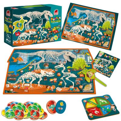 Puzzle 54 z grą edukacyjną i lupą Detective dino museum RK1080-05. Wydawca: Roter Kafer. SmakLiter.pl Opakowanie Puzzle 54 z grą edukacyjną i lupą Detective dino museum RK1080-05