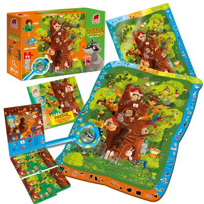 Puzzle 54 z grą edukacyjną i lupą Detective forest story RK1080-04. Wydawca: Roter Kafer. SmakLiter.pl Opakowanie Puzzle 54 z grą edukacyjną i lupą Detective forest story RK1080-04