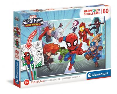 Opakowanie Puzzle 60 HappyColor Double Face Marvel Superhero