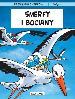 Smerfy i bociany. Autor: Alain Jost, Thierry Culliford, Miguel Daz Vizoso. SmakLiter.pl Okładka książki Smerfy i bociany