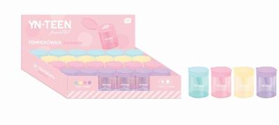 Opakowanie Temperówka podwójna z pojemnikiem Pastel (24szt)