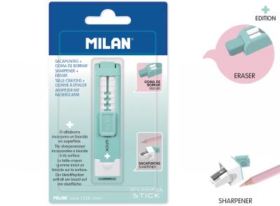 Opakowanie Temperówko - gumka Milan STICK + EDITION zielona na blistrze