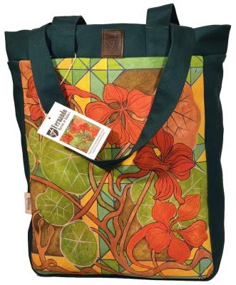 Opakowanie Torba na dobre zakupy - Nasturcje zielona