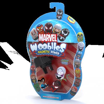 Opakowanie Wooblies Marvel 3 figurki magnetyczne + wyrzutnia WBM011