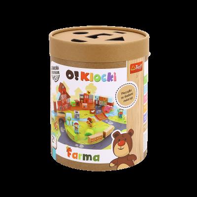 Opakowanie Zabawka drewniana O!Klocki farma 61504