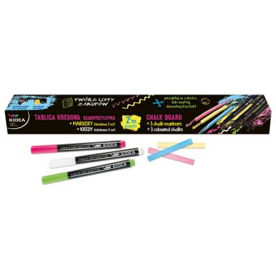 Opakowanie Zestaw tablica samoprzylepna Kidea z markerem kredowym i kredą