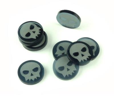 Opakowanie Znaczniki akryl grafit śmierć okrągłe 20x3mm 10szt