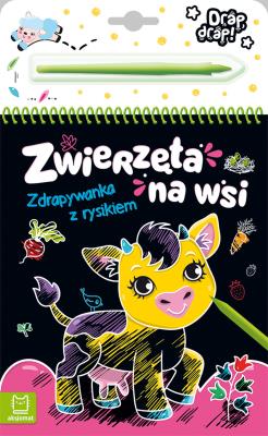 Zwierzęta na wsi. Zdrapywanka z rysikiem. Autor: Opracowanie zbiorowe. SmakLiter.pl Okładka książki Zwierzęta na wsi. Zdrapywanka z rysikiem
