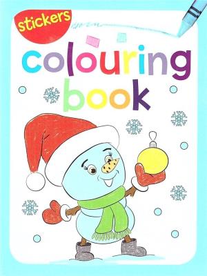 Okładka książki Colouring book z naklejkami. Zima