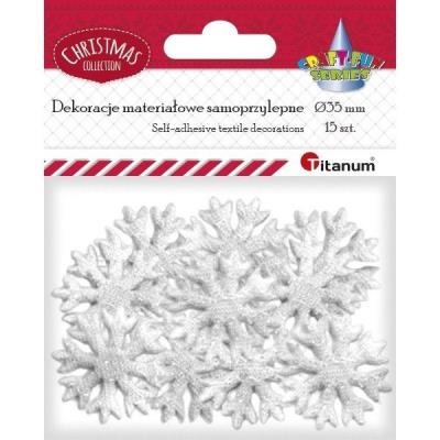 Opakowanie Dekoracje samoprzylepne płatki białe śniegu 15szt