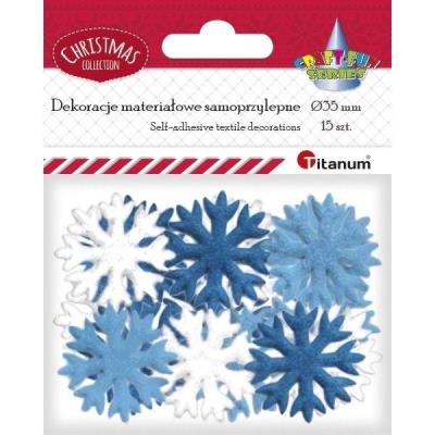 Opakowanie Dekoracje samoprzylepne płatki śniegu mix 15szt