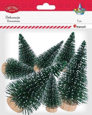 Opakowanie Drzewka plastikowe choinki zielone 7szt