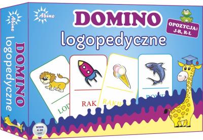 Gra Domino logopedyczne  J-R  R-L. Wydawca: ABINO. SmakLiter.pl Opakowanie Gra Domino logopedyczne  J-R  R-L