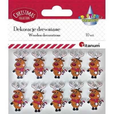 Opakowanie Guziki drewniane renifery 10szt