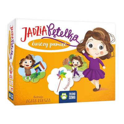 Jadzia Pętelka ćwiczy pamięć. Autor: Łuksza Agata. SmakLiter.pl Okładka książki Jadzia Pętelka ćwiczy pamięć