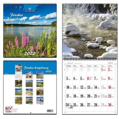 Opakowanie Kalendarz 2022 30x30 13 planszowy PL. Krajobrazy