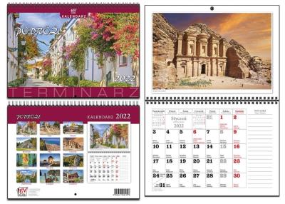 Opakowanie Kalendarz 2022 A4 terminarz 13 plansz Podróże