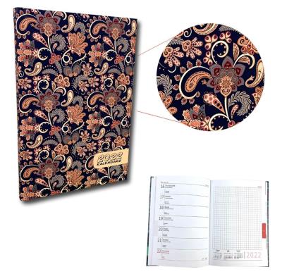 Opakowanie Kalendarz 2022 A5 tygodniowy soft touch Paisley