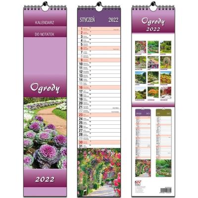Opakowanie Kalendarz 2022 paskowy 13 planszowy Ogrody