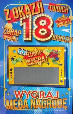 Opakowanie Karnert Urodziny 18 męskie zdrapka JCX - 021