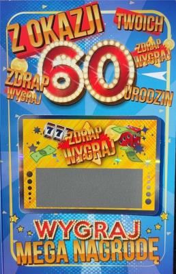 Opakowanie Karnert Urodziny 60 męskie zdrapka JCX - 029