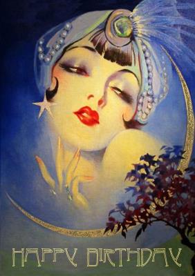 Opakowanie Karnet B6 brokat z kopertą Urodziny Dżin