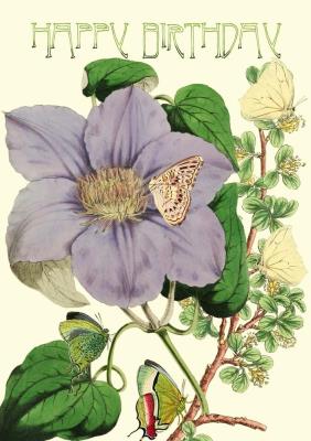 Opakowanie Karnet B6 brokat z kopertą Urodziny Powojnik