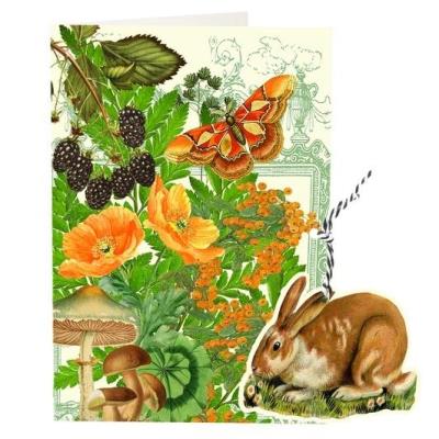 Opakowanie Karnet B6 i zawieszka z kopertą - Brązowy królik