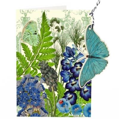Opakowanie Karnet B6 i zawieszka z kopertą - Niebieski motyl