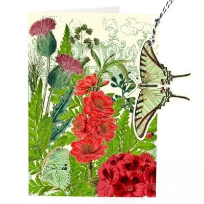 Opakowanie Karnet B6 i zawieszka z kopertą - Zielony motyl