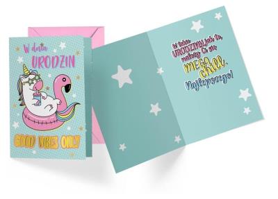 Opakowanie Karnet B6 PR-356 Urodziny (jednorożec)
