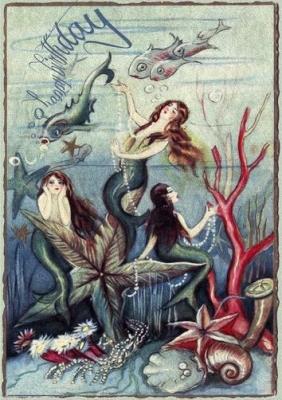 Opakowanie Karnet B6 z kopertą Urodziny Syreny