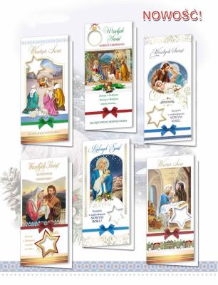 Opakowanie Karnet DL BN z opłatkiem, religia (10szt.) MIX