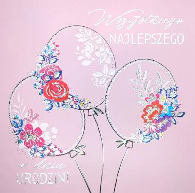 Opakowanie Karnet KW TŁ Balony glamour