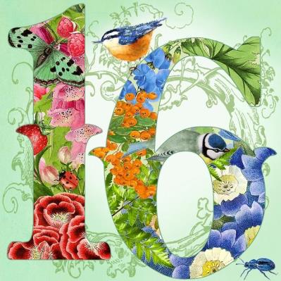 Opakowanie Karnet kwadrat z kopertą Urodziny 16